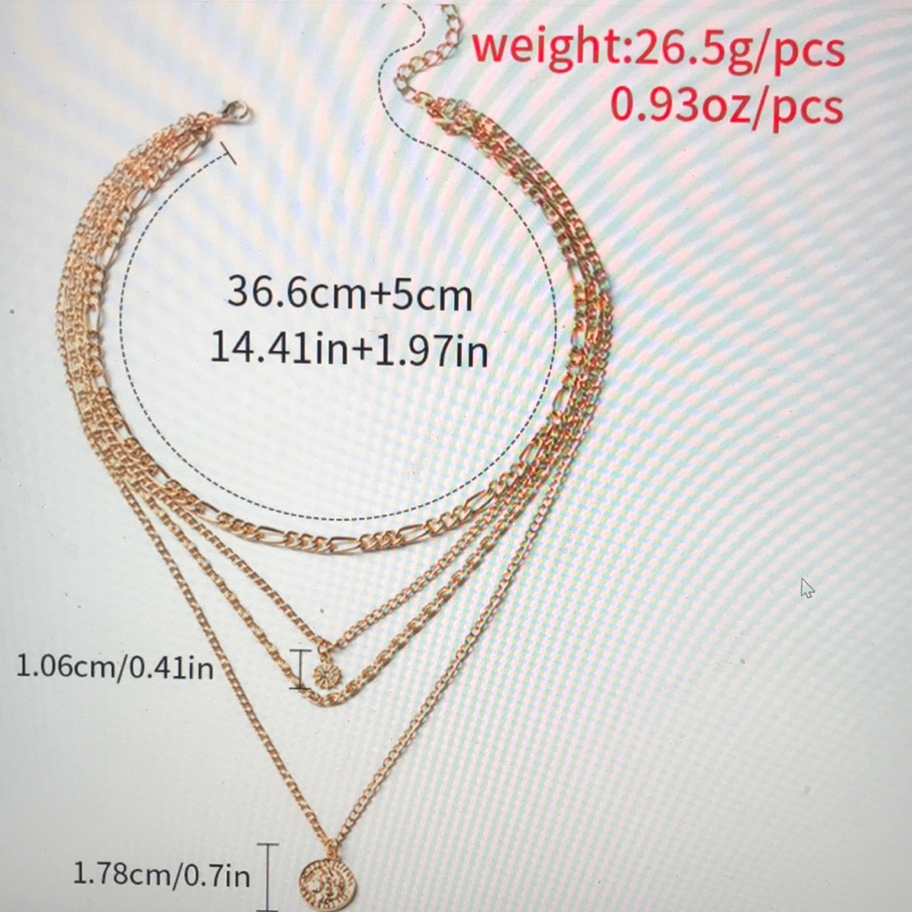 "Athena" Multi-Layer Coin Pendant Necklace - Picture 2 of 5